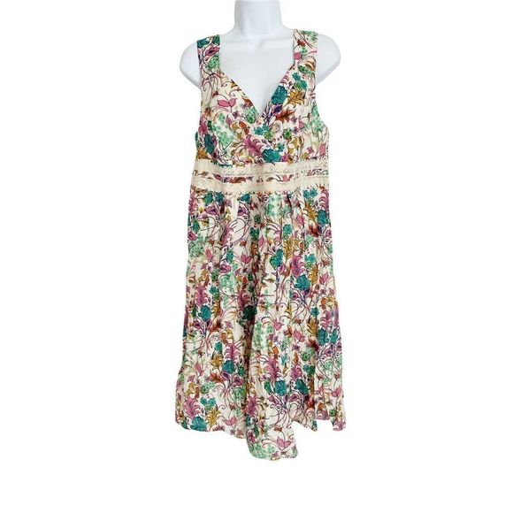 Sundance Dresses Sundance Catalog Linen Sleevelessfloral Dress
